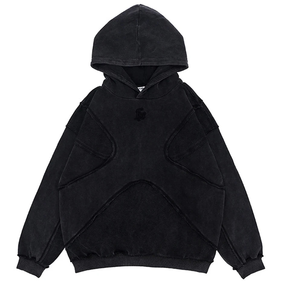 Y2K Rough Cut Segmented Hoodie
