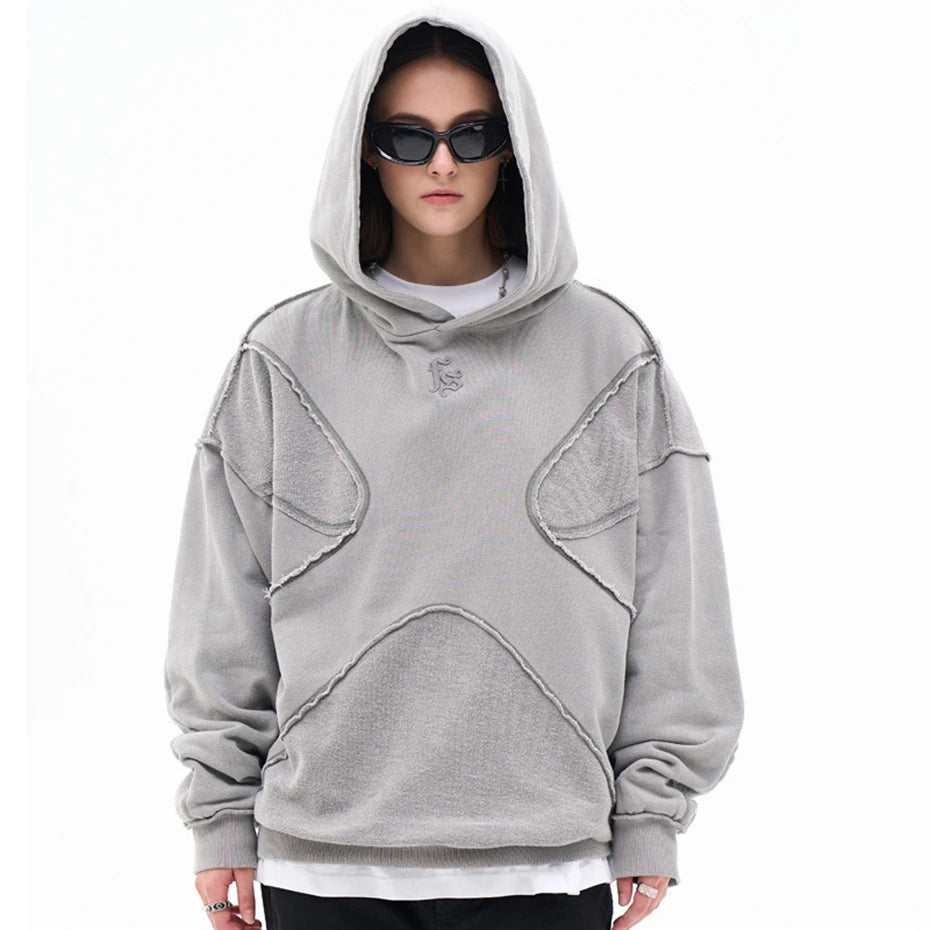 Y2K Rough Cut Segmented Hoodie