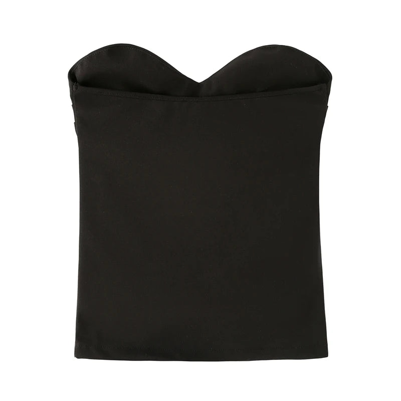 Y2K Ruched Backless Bandeau Tube Top