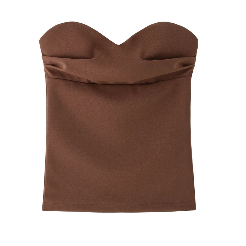 Y2K Ruched Backless Bandeau Tube Top