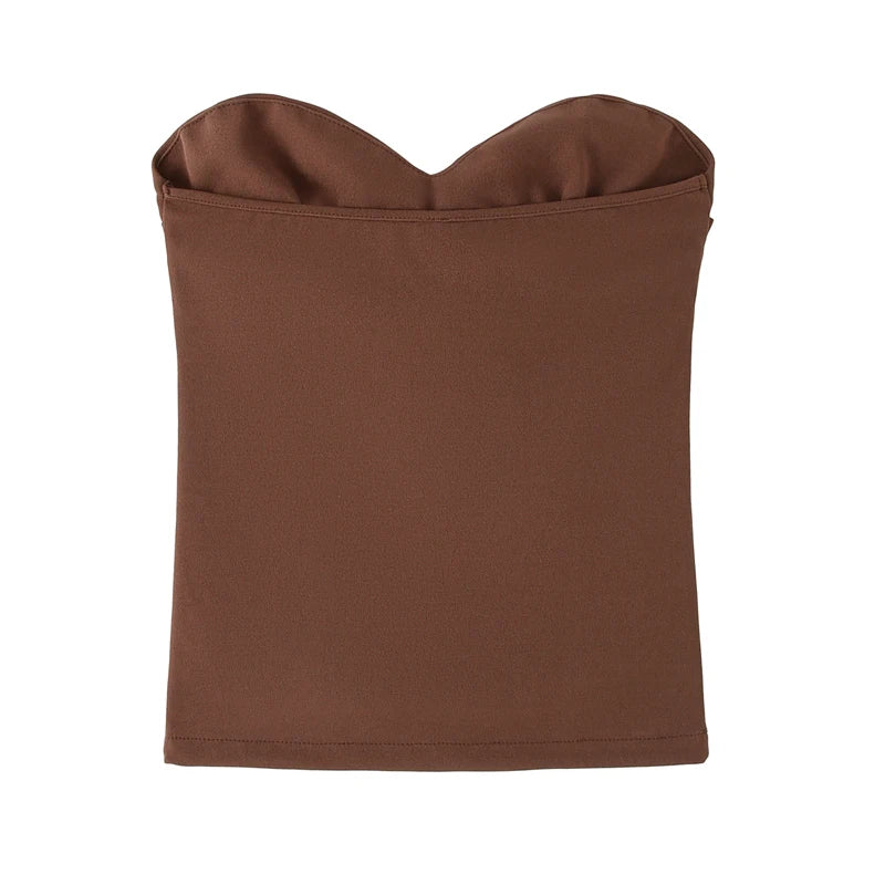 Y2K Ruched Backless Bandeau Tube Top