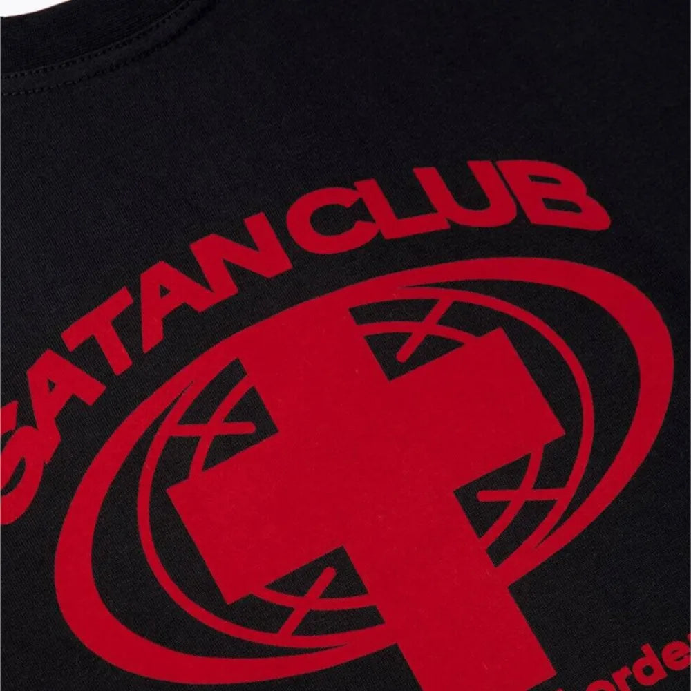 Y2K Satan Club Graphic Long Sleeve Top