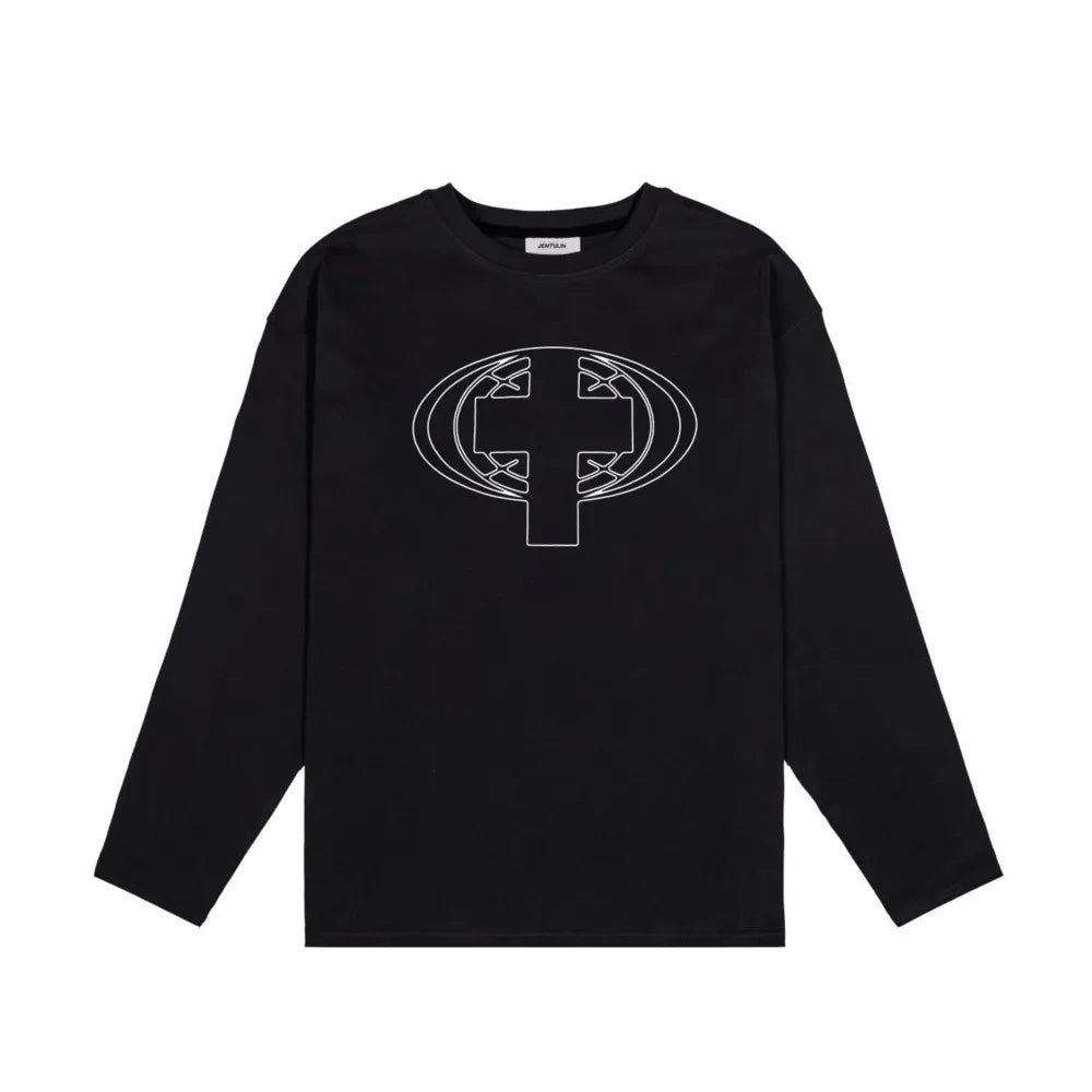 Y2K Satan Club Graphic Long Sleeve Top