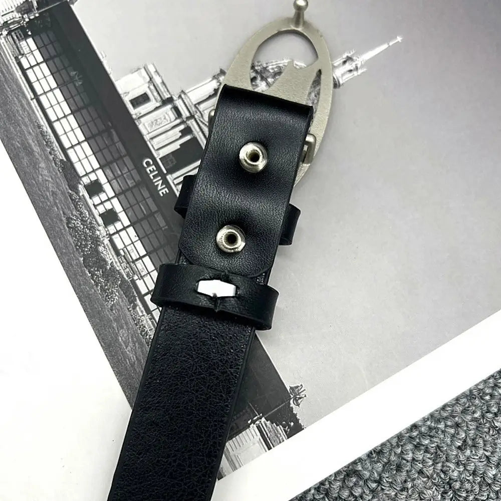 Y2K Signature R Buckle Leather Belt