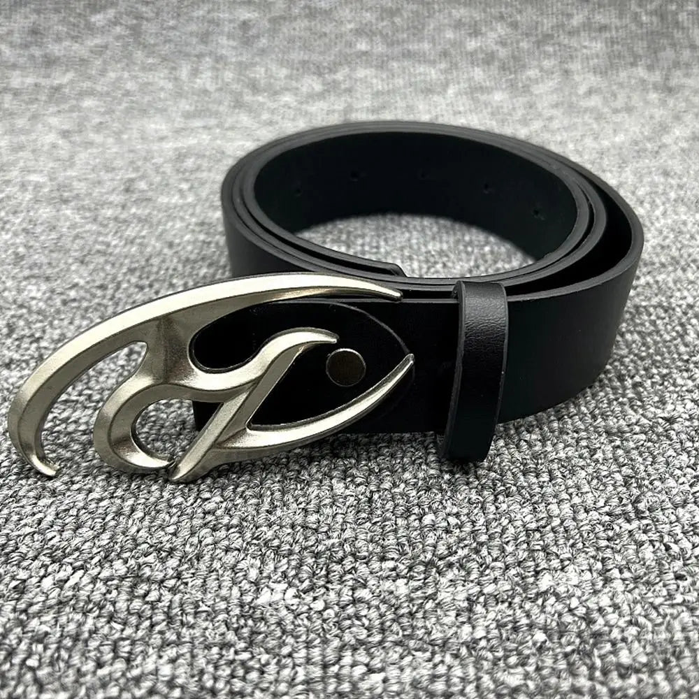 Y2K Signature R Buckle Leather Belt