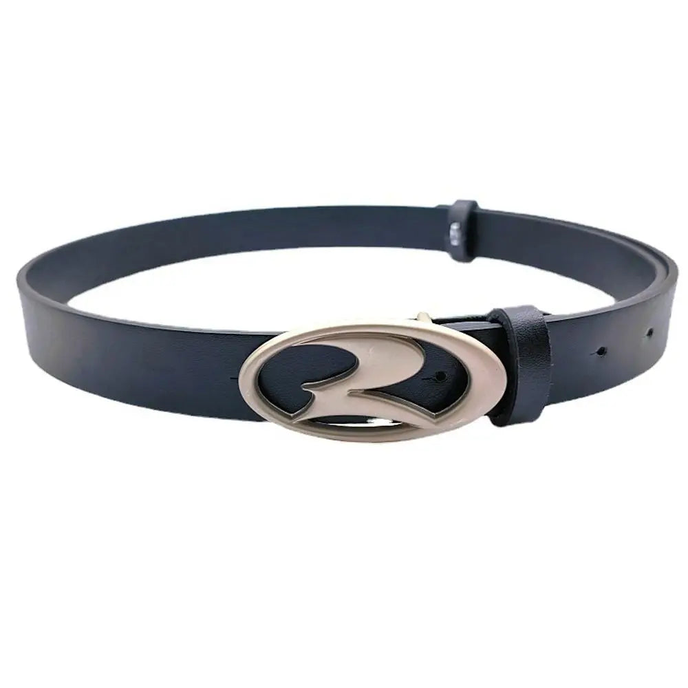 Y2K Signature R Buckle Leather Belt