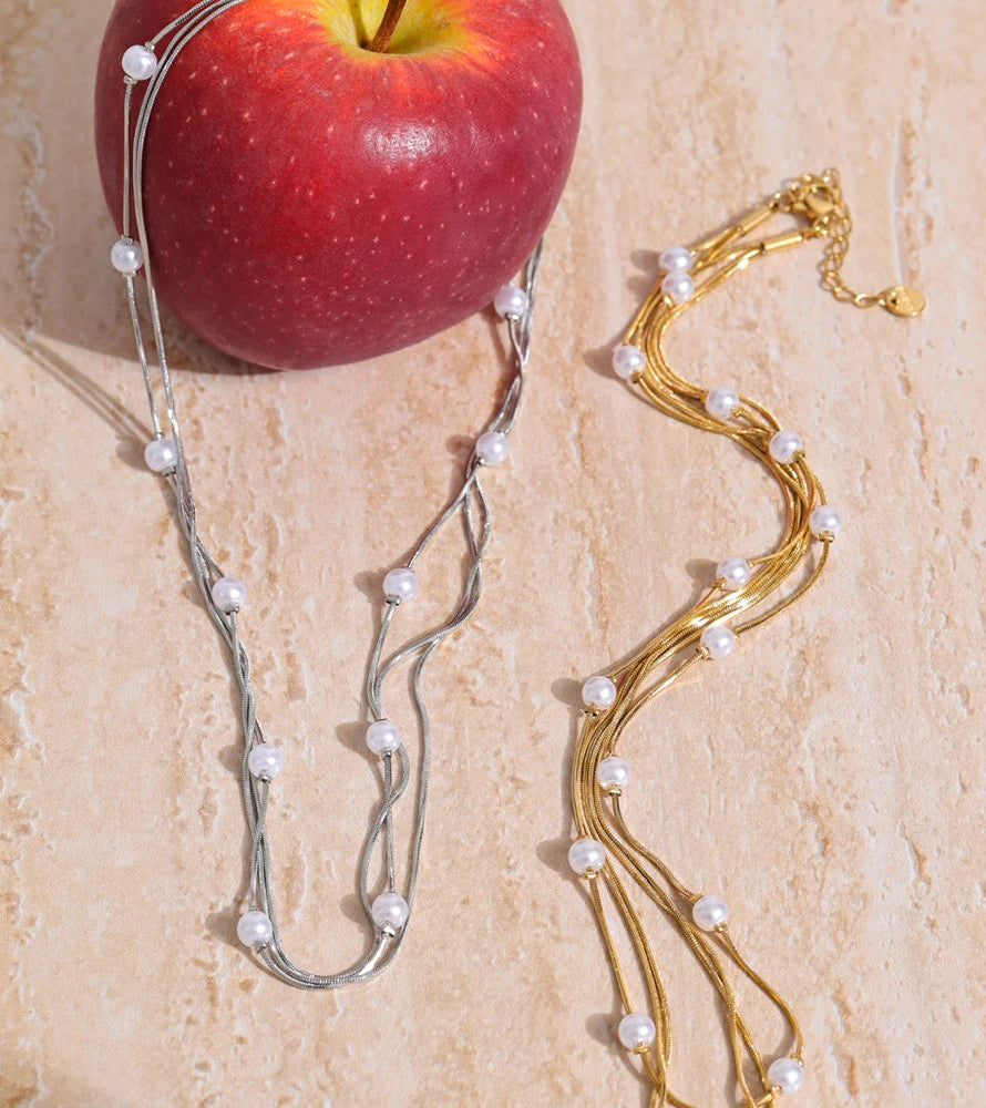 Y2K Simulated Pearl Layered Stacking Necklace