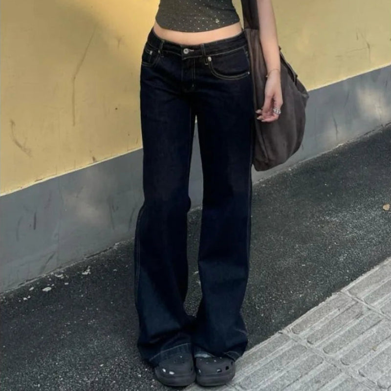Y2K Slimming Versatile Low Waist Wide Leg Jeans