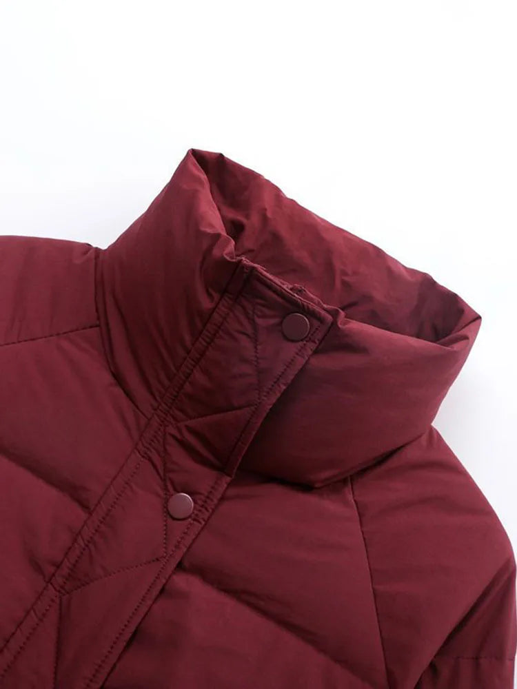 Y2K Small Crop Stand Collar Padded Puffer Jacket Coat