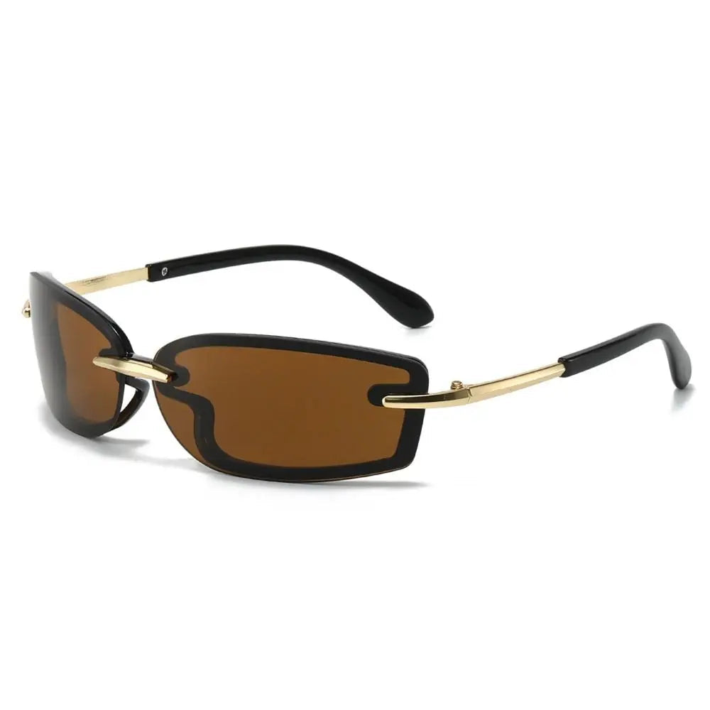 Y2K Small Rimless Square Candy Colour Futuristic Sunglasses