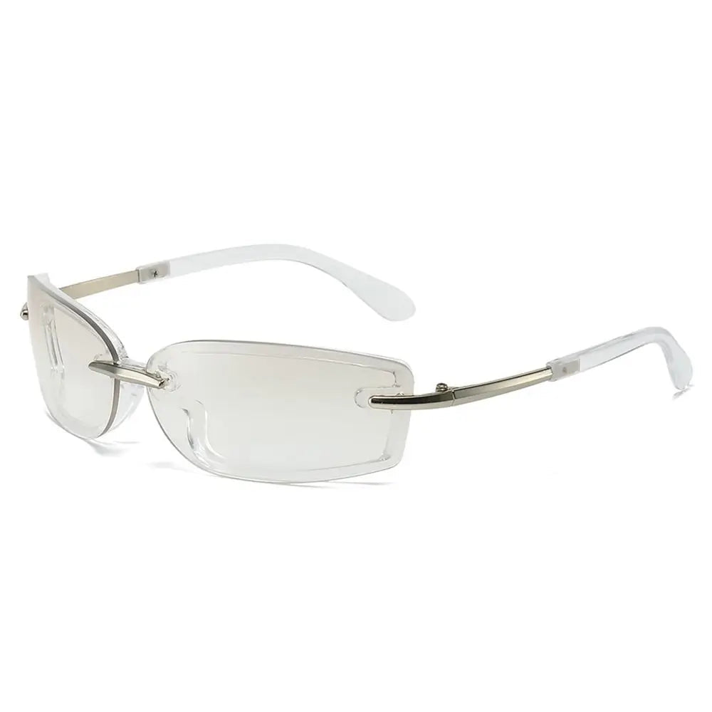 Y2K Small Rimless Square Candy Colour Futuristic Sunglasses