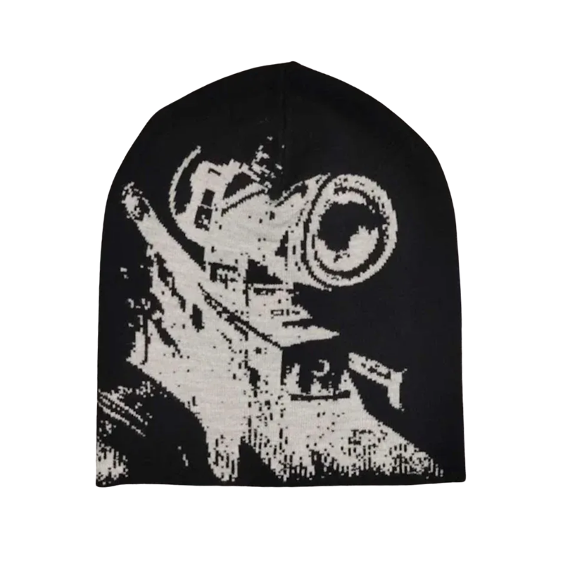 Y2K Sniper Graphic Beanie