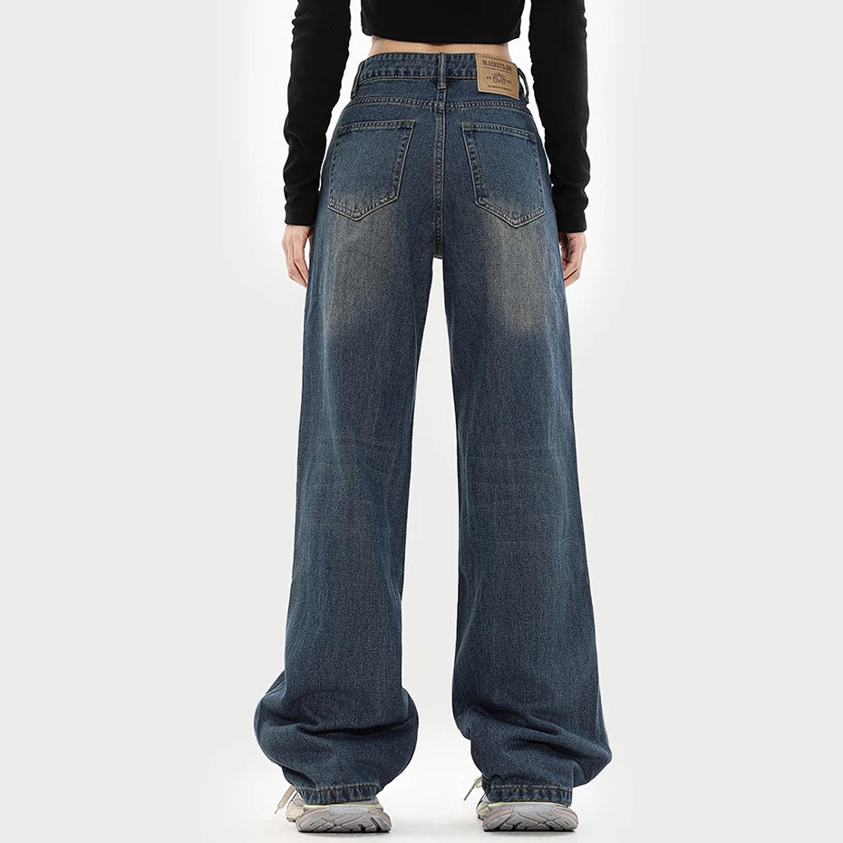 Y2K Spider Print Graphic Denim Jeans