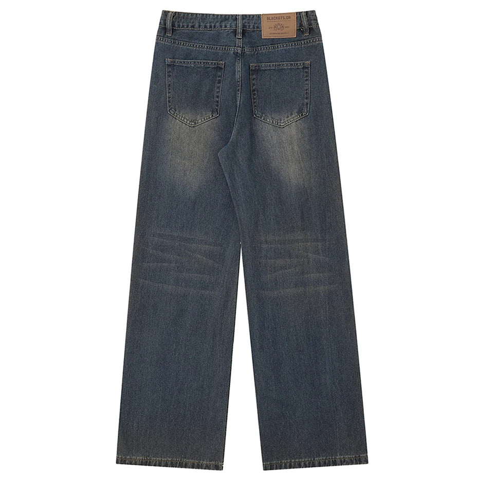 Y2K Spider Print Graphic Denim Jeans