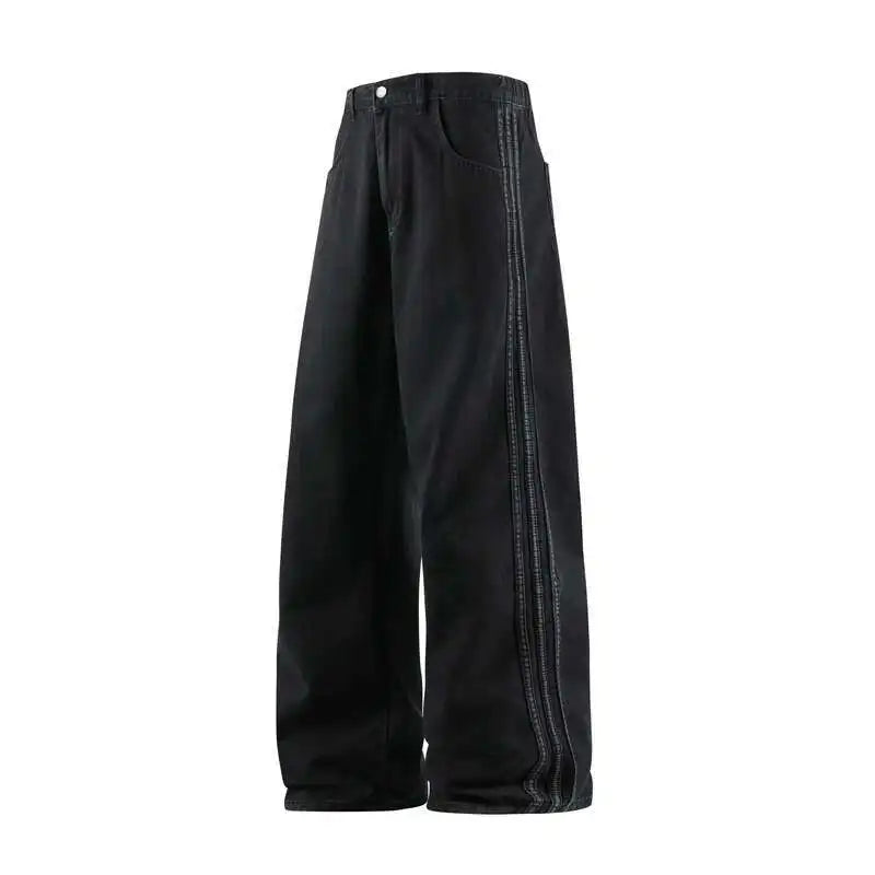 Y2K Spliced Baggy Denim Jeans