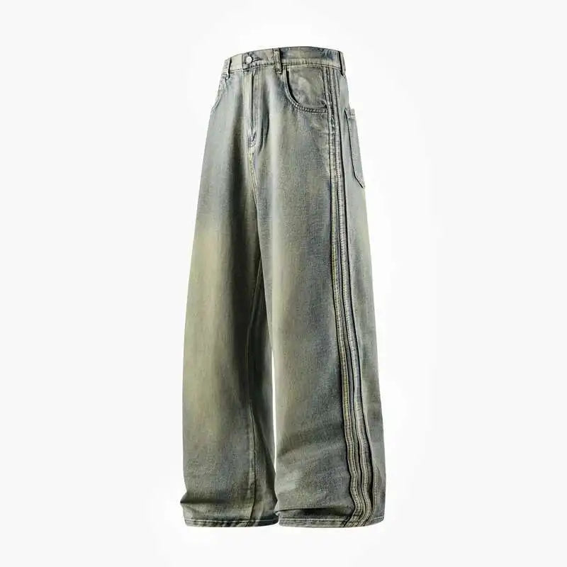 Y2K Spliced Baggy Denim Jeans