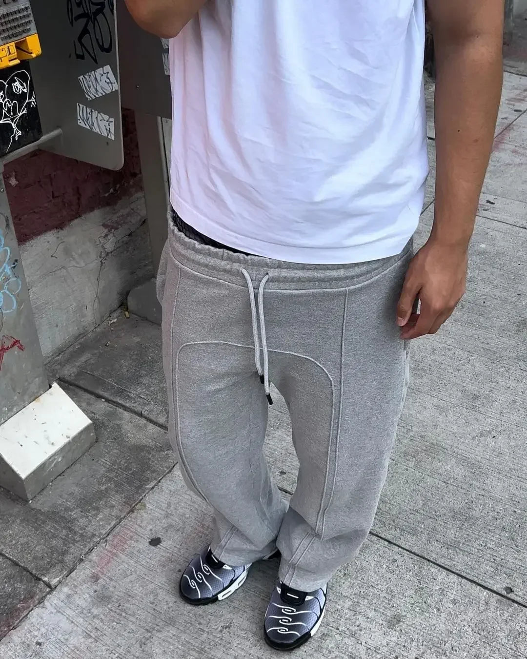 Y2K Spliced Straight Leg Sweatpants Jogger