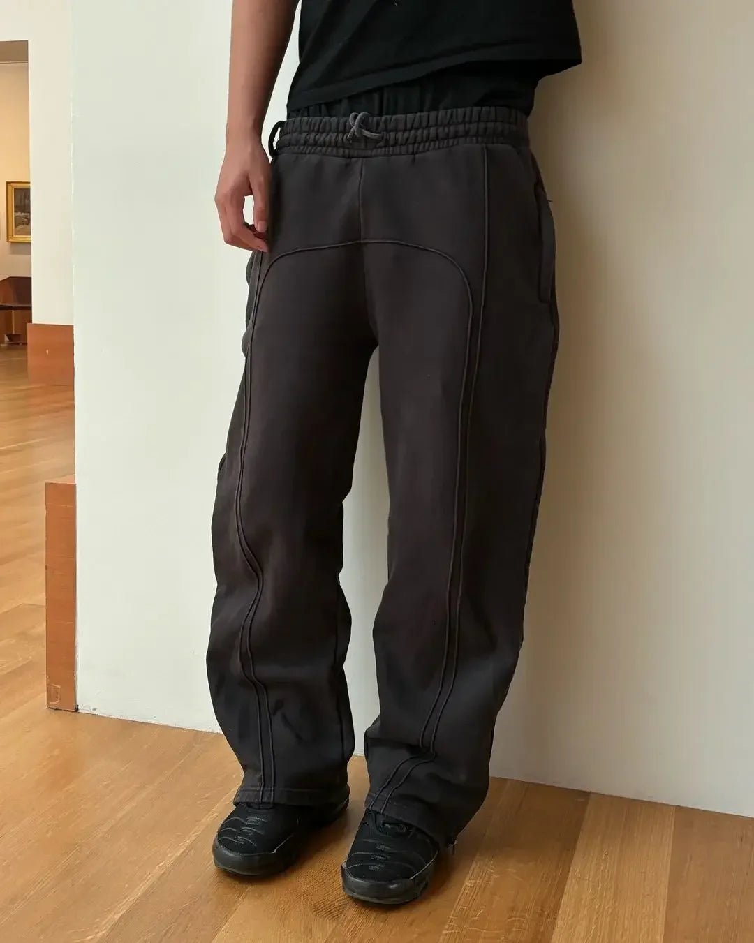 Y2K Spliced Straight Leg Sweatpants Jogger