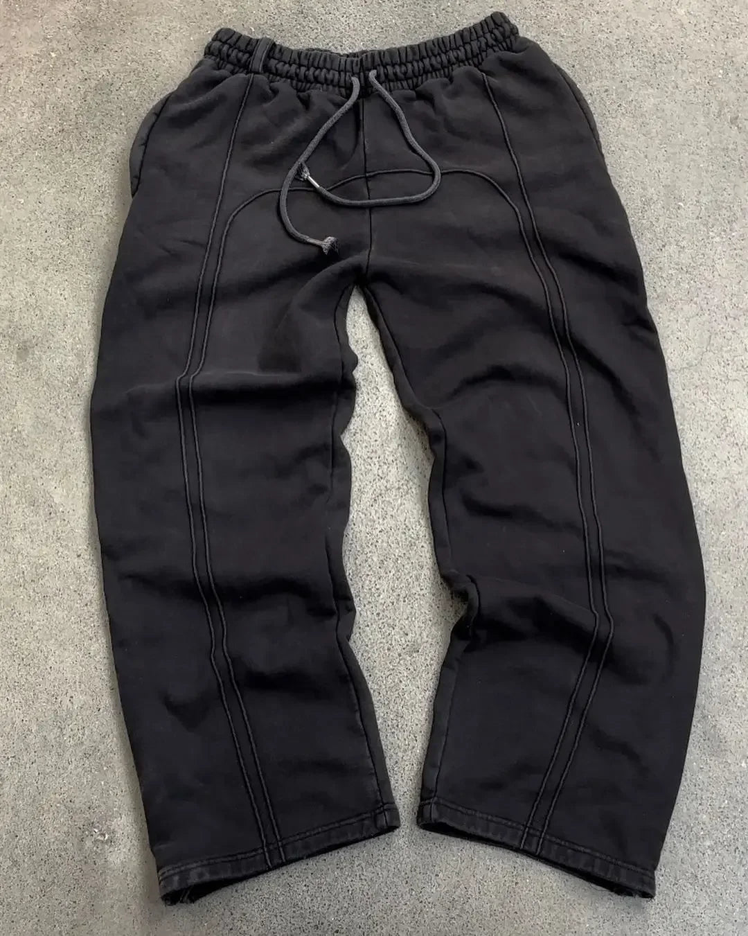 Y2K Spliced Straight Leg Sweatpants Jogger