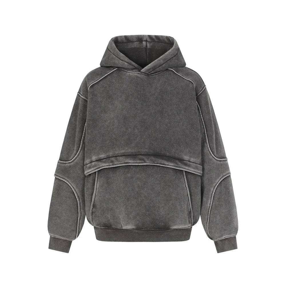 Y2K Spliced Washed Hoodie