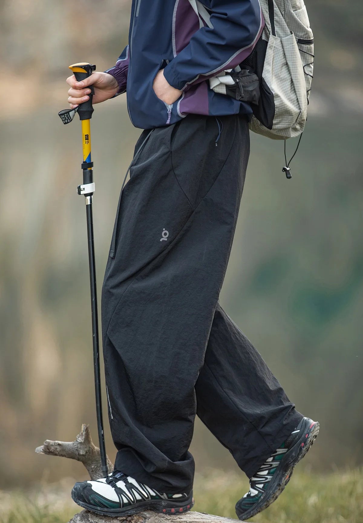 Y2K Spring Techwear Pleated Low Waist Cargo Parachute Trousers