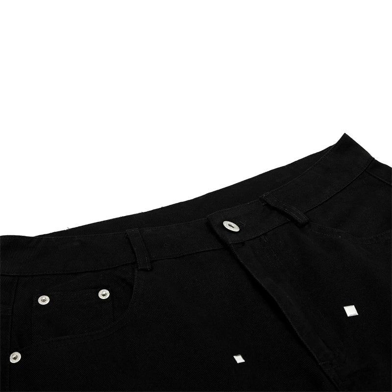 Y2K Square Rhinestone Wide Leg Jeans