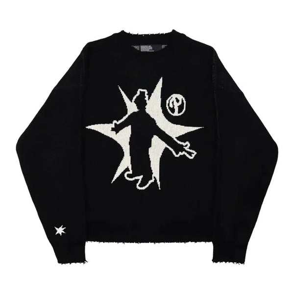 トップス 2000s archive Star design black knit トップス 2000s archive Star design black knit Y2K Star Knit Jumper