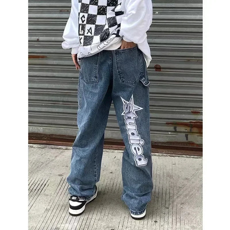 Y2K Star Shine Embroidered Jeans