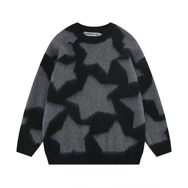 00s archive PPFM border knit 平成 V系 Y2K Y2K Star Struck Woven Plaid Knit Jumper