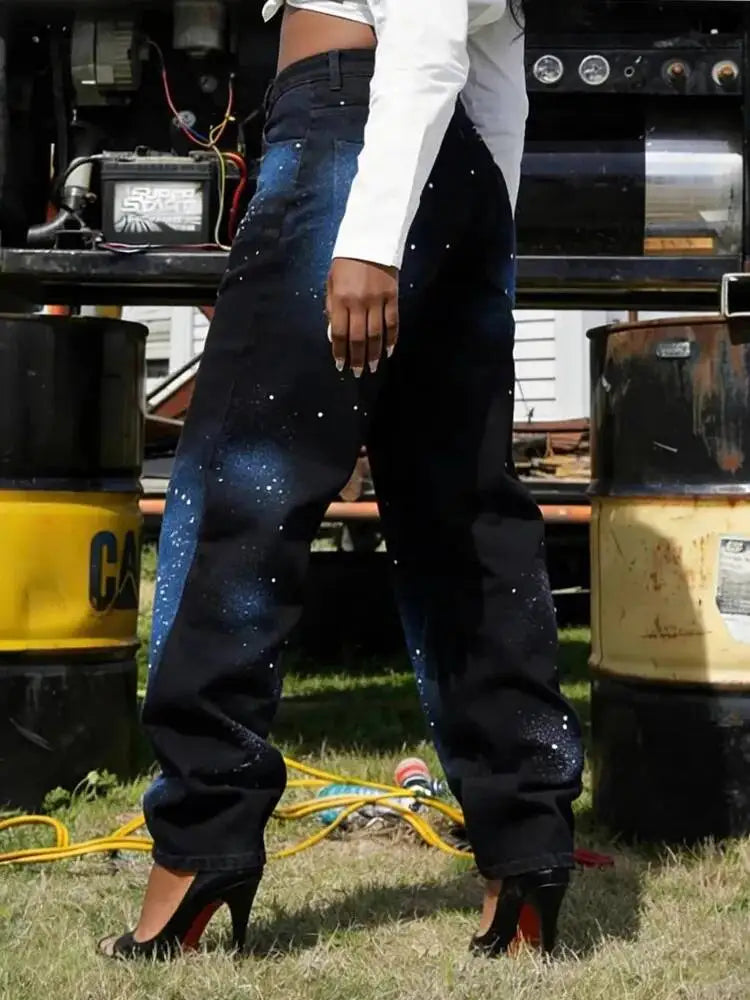 Y2K Starry Astrological Jeans