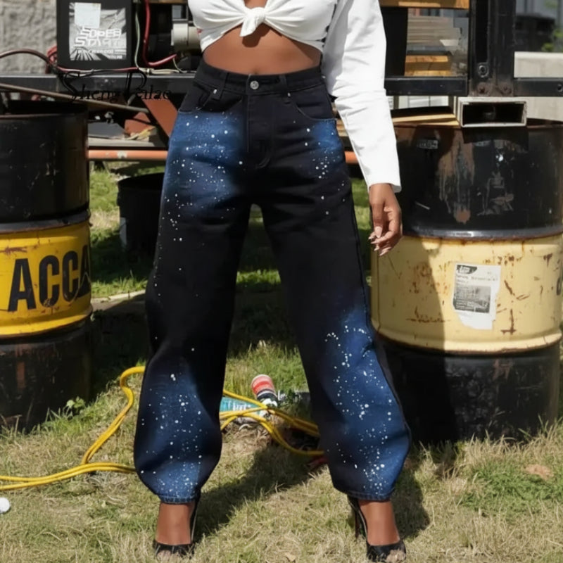 Y2K Starry Astrological Jeans