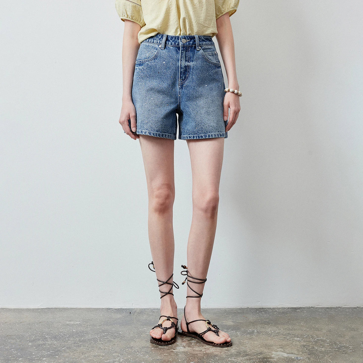 Y2K Starry Sparkle Rhinestone Denim Shorts Jorts