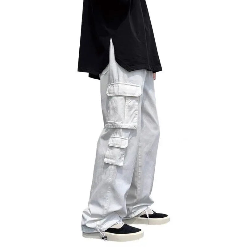 Y2K Straight Leg Mens Cargo Trousers