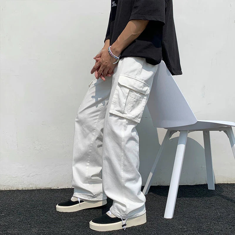 Y2K Straight Leg Mens Cargo Trousers