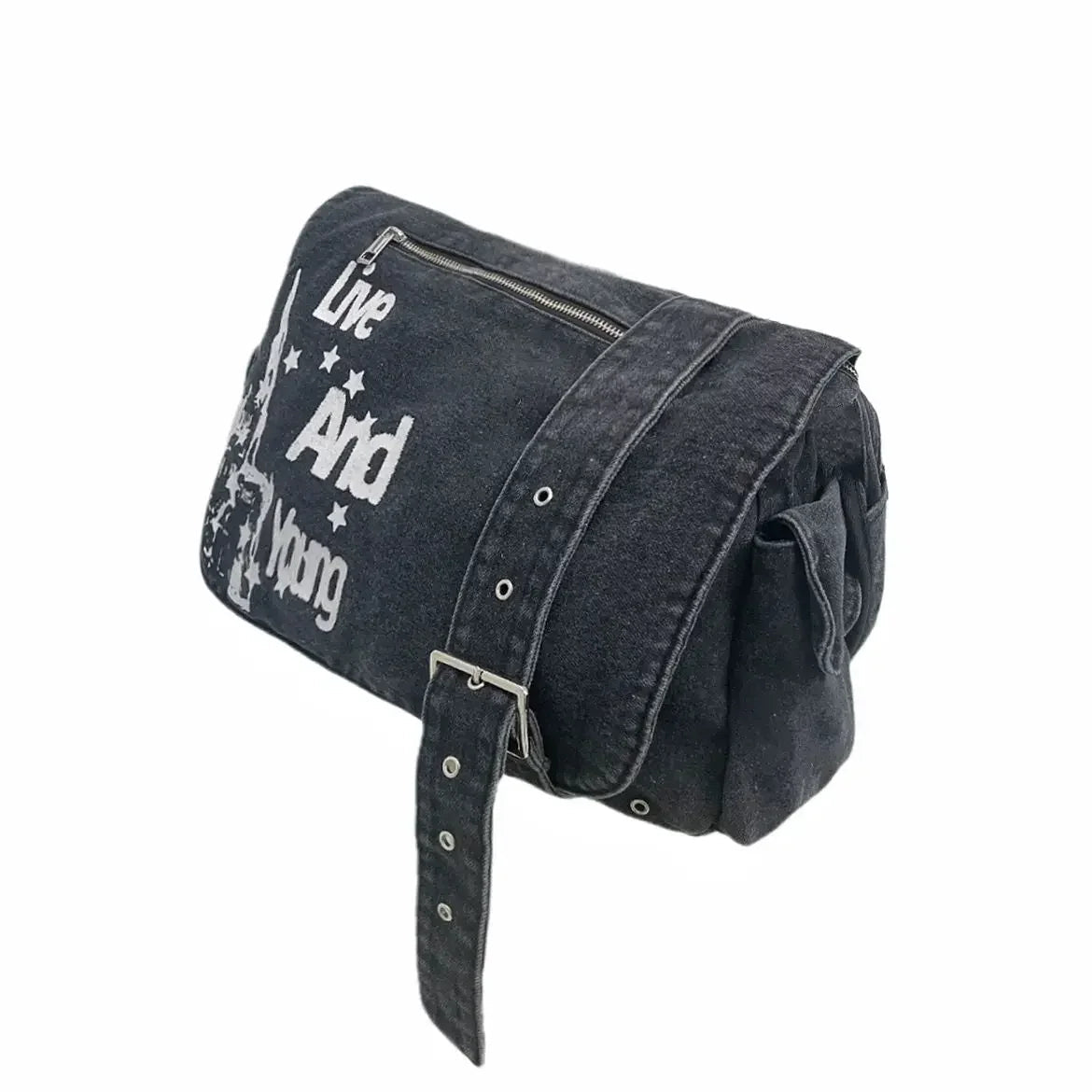 Y2K Street Graphic Messenger Bag Handbag