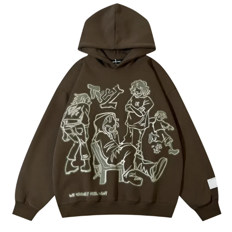 Y2K Streetwear Cartoon Hooded Jumper