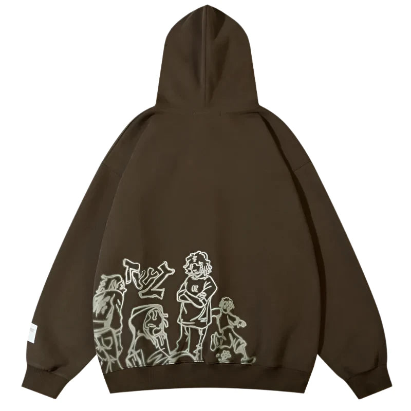 Y2K Streetwear Cartoon Hooded Jumper