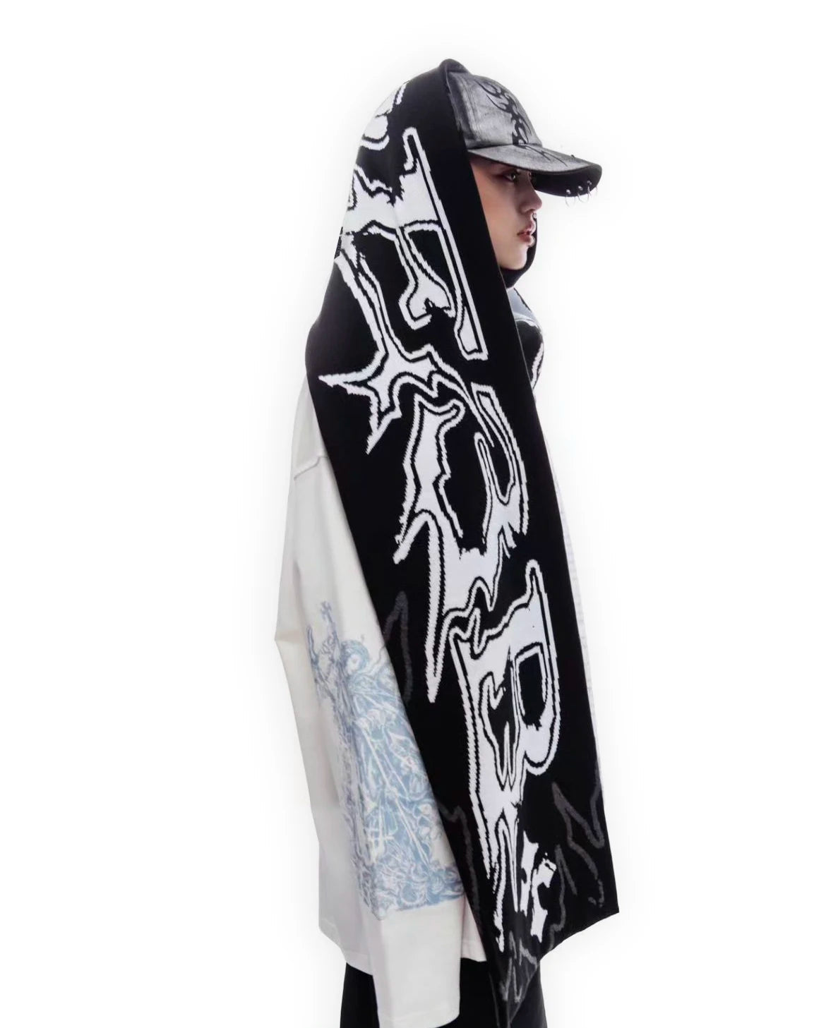 Y2K Streetwear Graphic Design Shawl Scarf