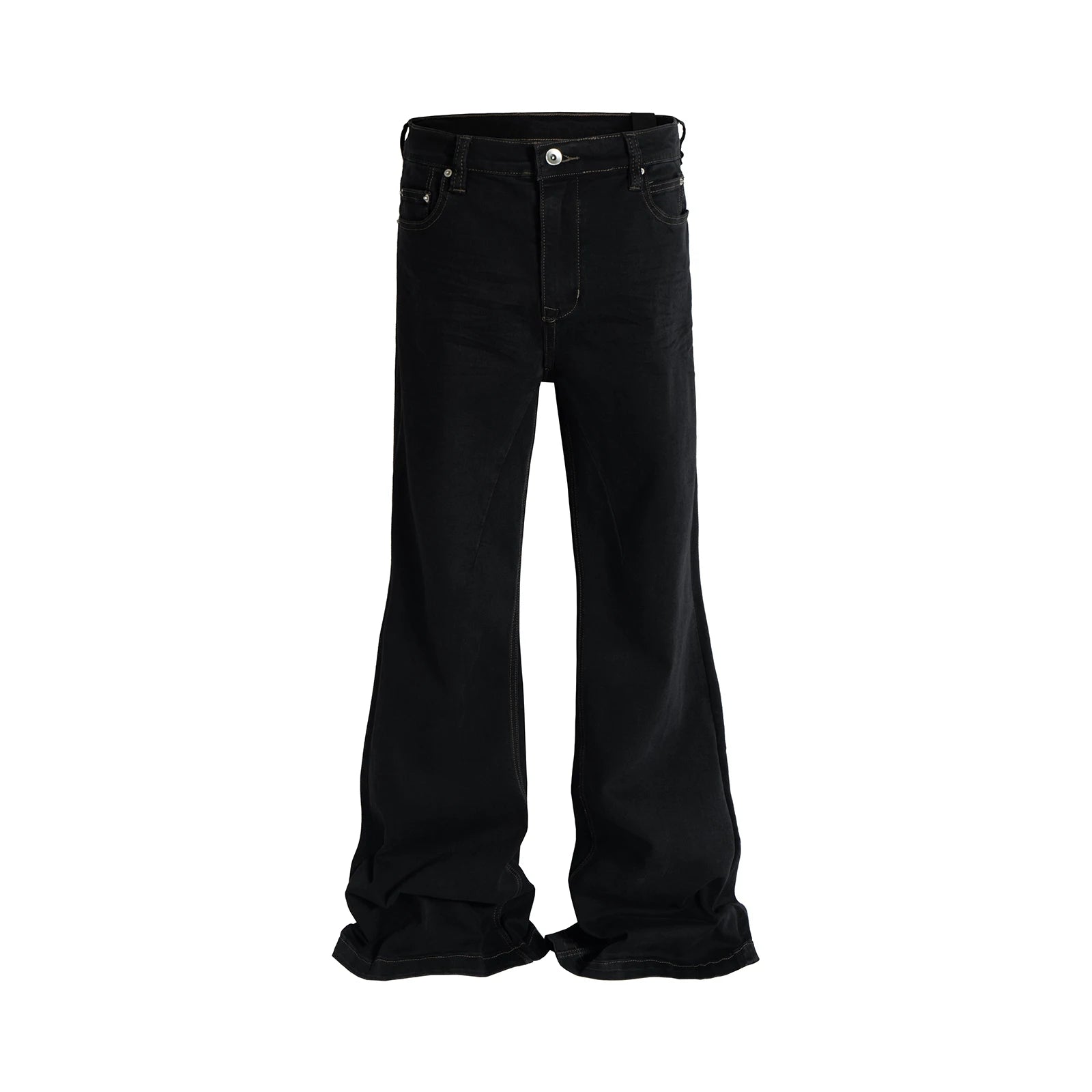 Y2K Stretch Baggy Black Flared Jeans