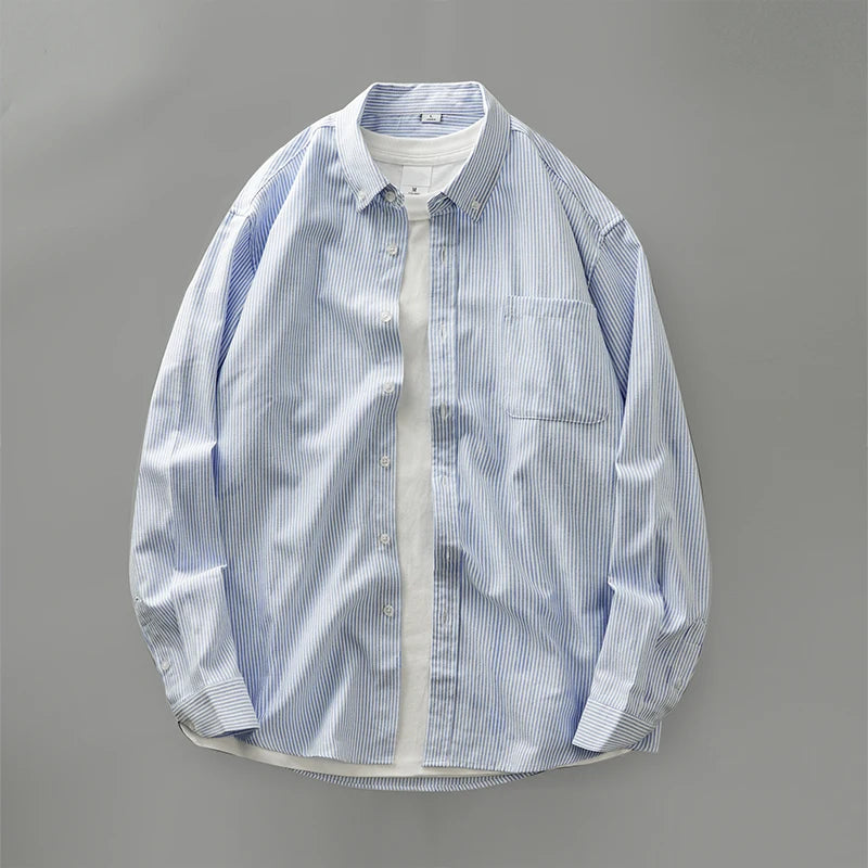 Y2K Striped Long Sleeve Button Down Shirt