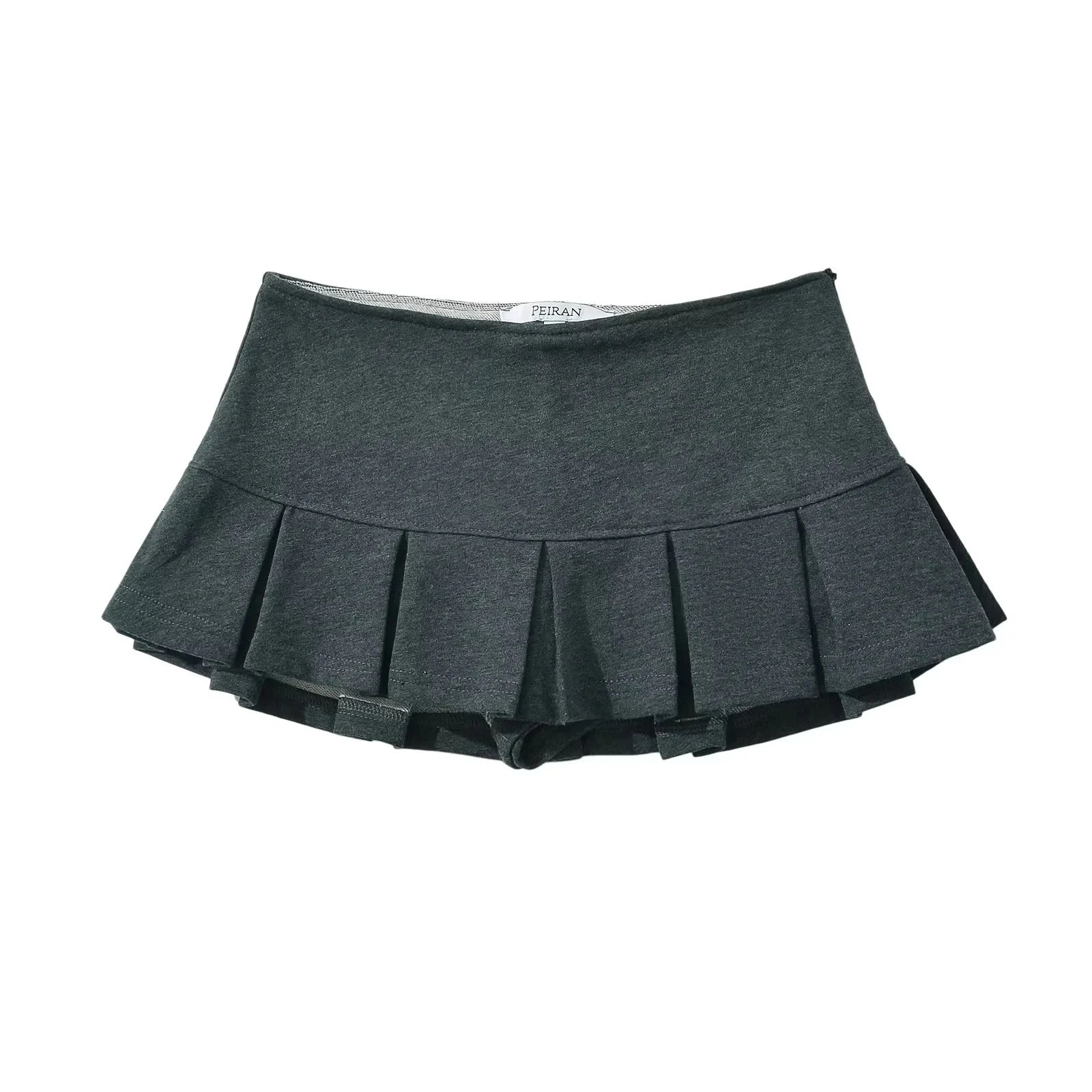 Y2K Terry Fabric Low Waist Pleated Micro Mini Skirt