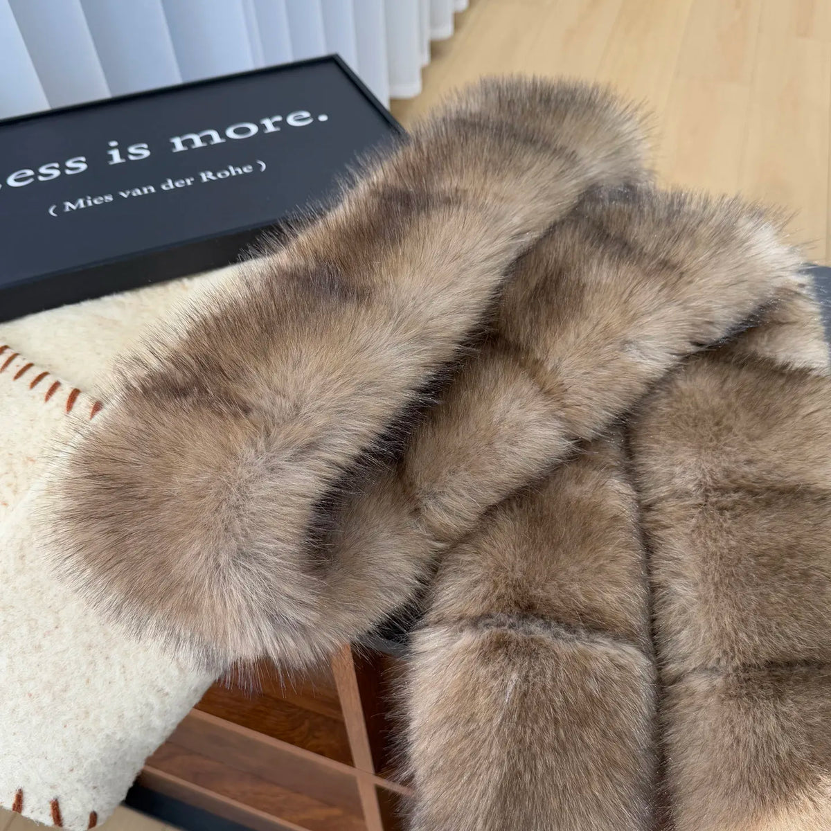 Y2K Thick Faux Fur Long Strip Scarf