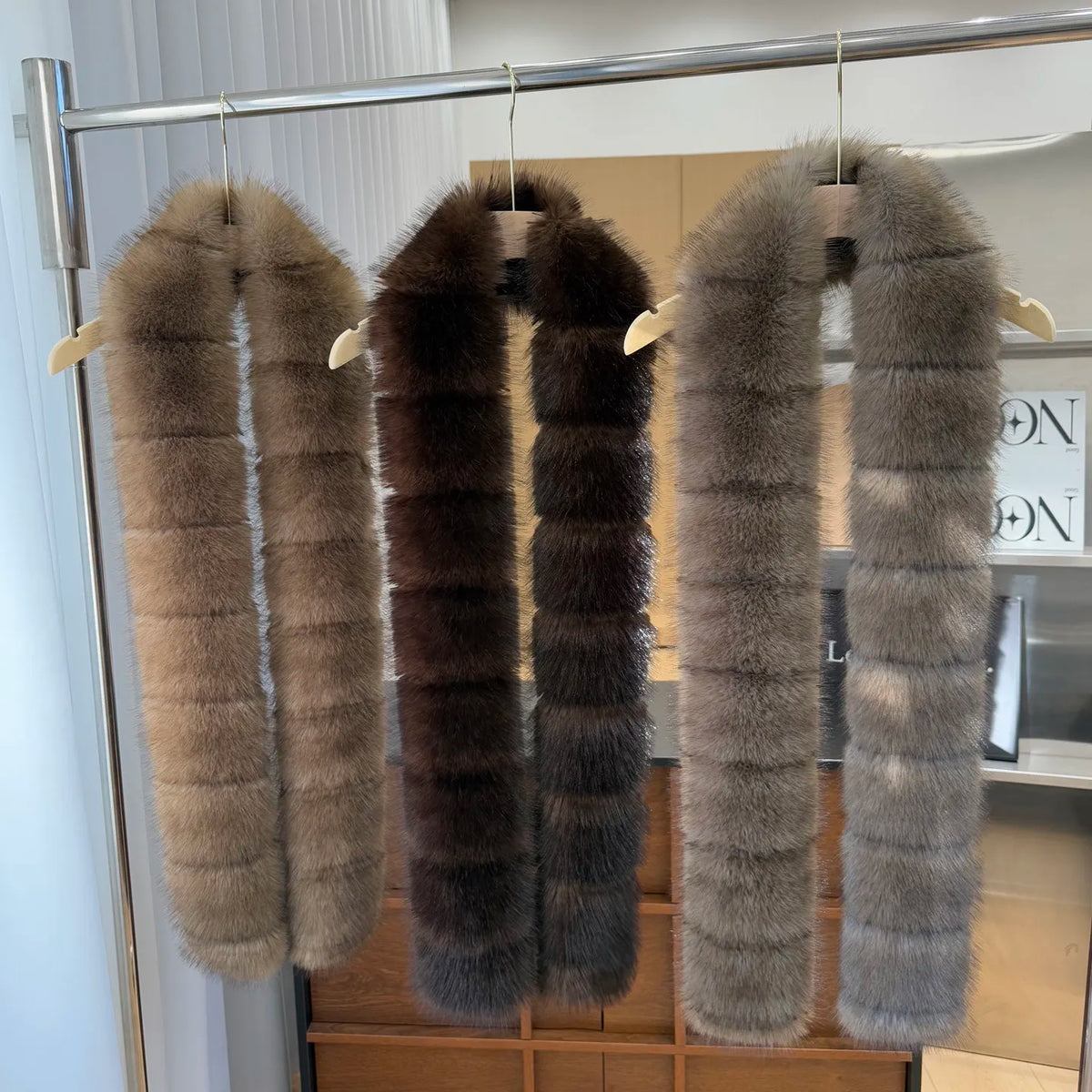 Y2K Thick Faux Fur Long Strip Scarf