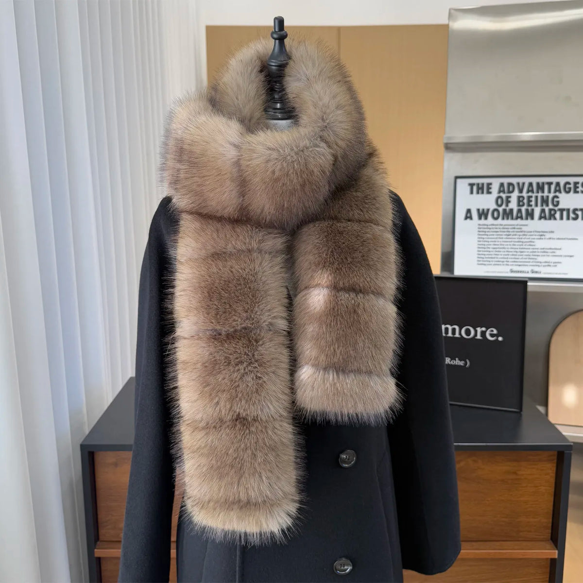 Y2K Thick Faux Fur Long Strip Scarf