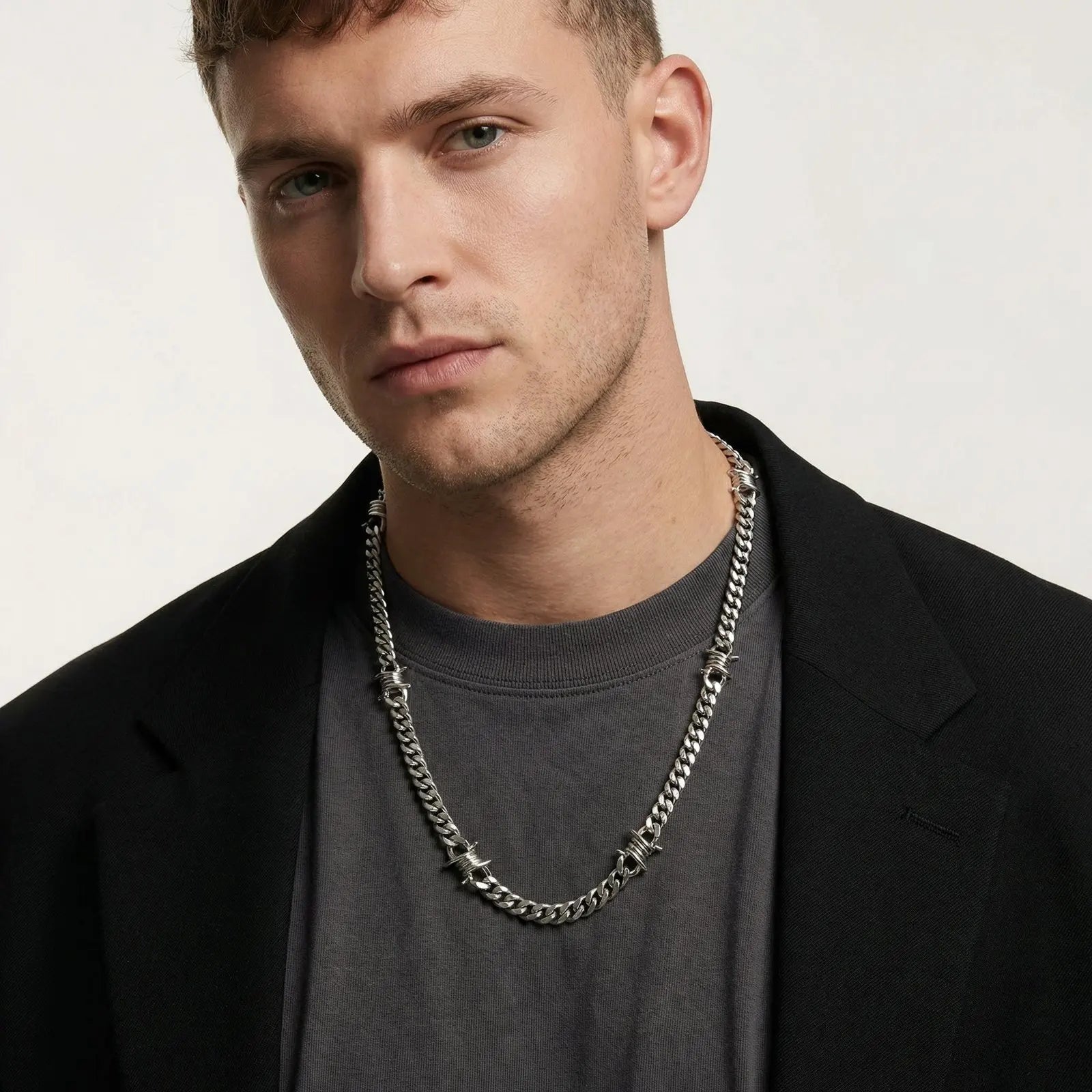 Y2K Thorns Barbed Cuban Chain Necklace