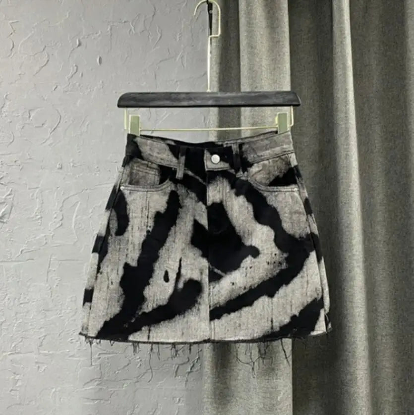 Y2K Tie Dye Printed Mini Skirt