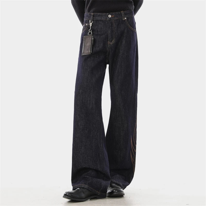 Y2K Totem Embroidered Washed Jeans