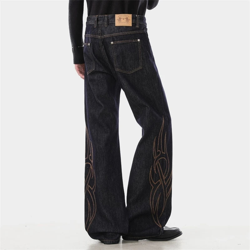 Y2K Totem Embroidered Washed Jeans