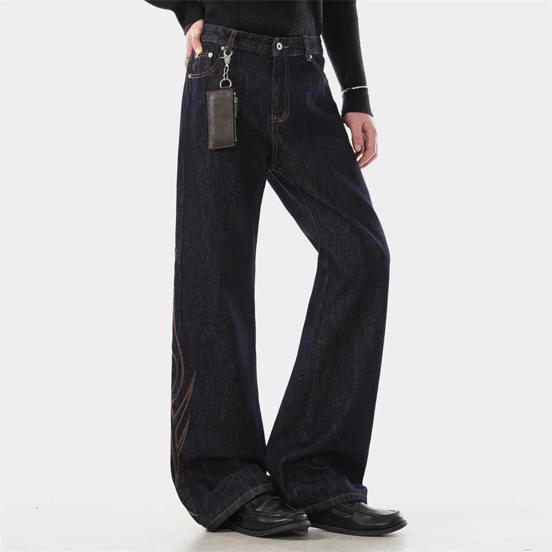 Y2K Totem Embroidered Washed Jeans