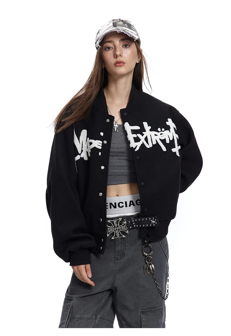 Y2K Towel Embroidered Varsity Jacket